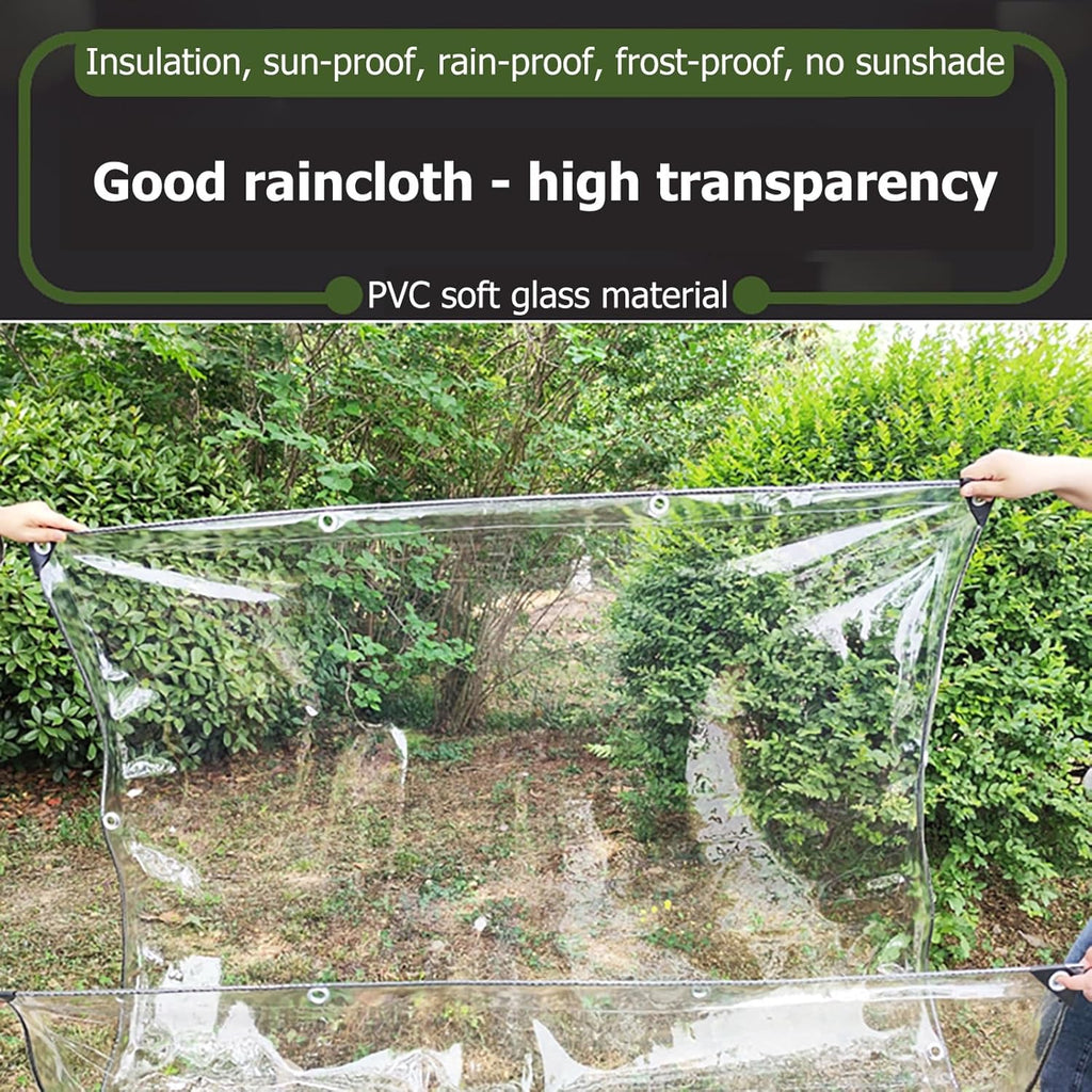 Thermal Insulated Outdoor Garden Curtain PVC Outdoor Clear Panel Curtain Patio Enclosures for Outside Winter Vinyl Patio Enclosure Panels Outdoor Curtains for Pergola Porch Gazebo Customizable (Size