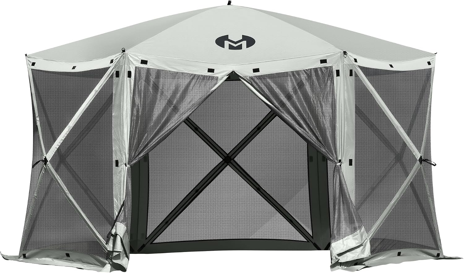 Exacme Portable Gazebo Pop up Tent for Camping, Outdoor Four Sides Pop-up Clam Screen Tent with Canopy Shelter, 1024 (6PC, Silver Grey)