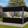 Covers & All Vinyl Outdoor Curtains for Patio Waterproof – 12 oz Outdoor Clear Panel Curtains, Gazebo Curtains with Brass Grommets for Pergola, Porch & Patio Walls for Winter (7 x 10 ft, Black)