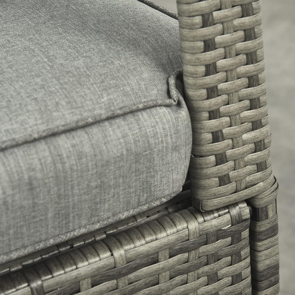 Outsunny Wicker Outdoor Rocking Chair, Patio Recliner with Adjustment Backrest, PE Rattan Lounge Chair with Adjustable Footrest and Cushions for Garden, Backyard, Porch, Gray