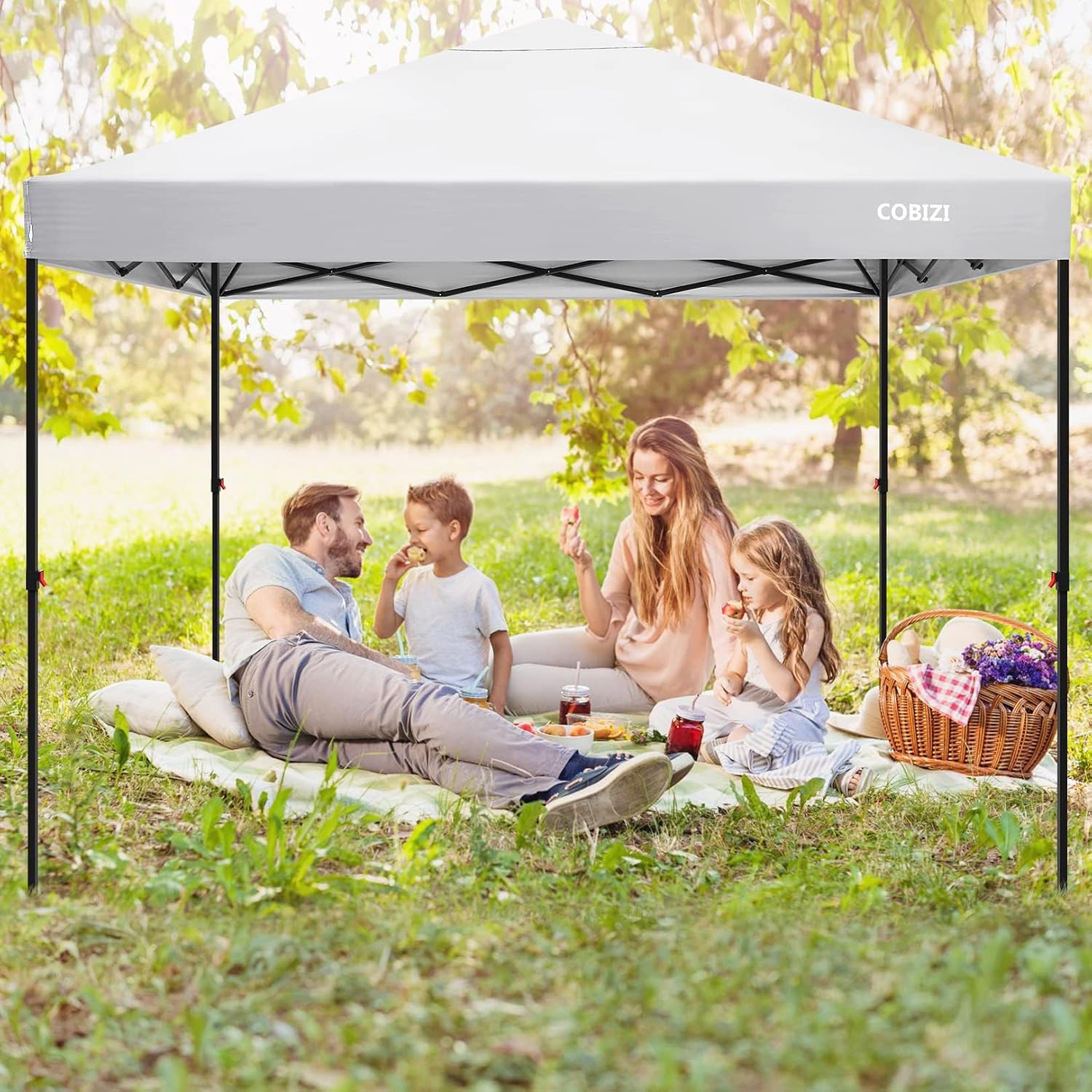 COBIZI Waterproof Stable Winterproof Pavilion with Bag with Wheels,Pop Up Folding Pavilion Party Tent,1 Person Install Sun Protection Garden Pavilion for Beach Wedding Camping