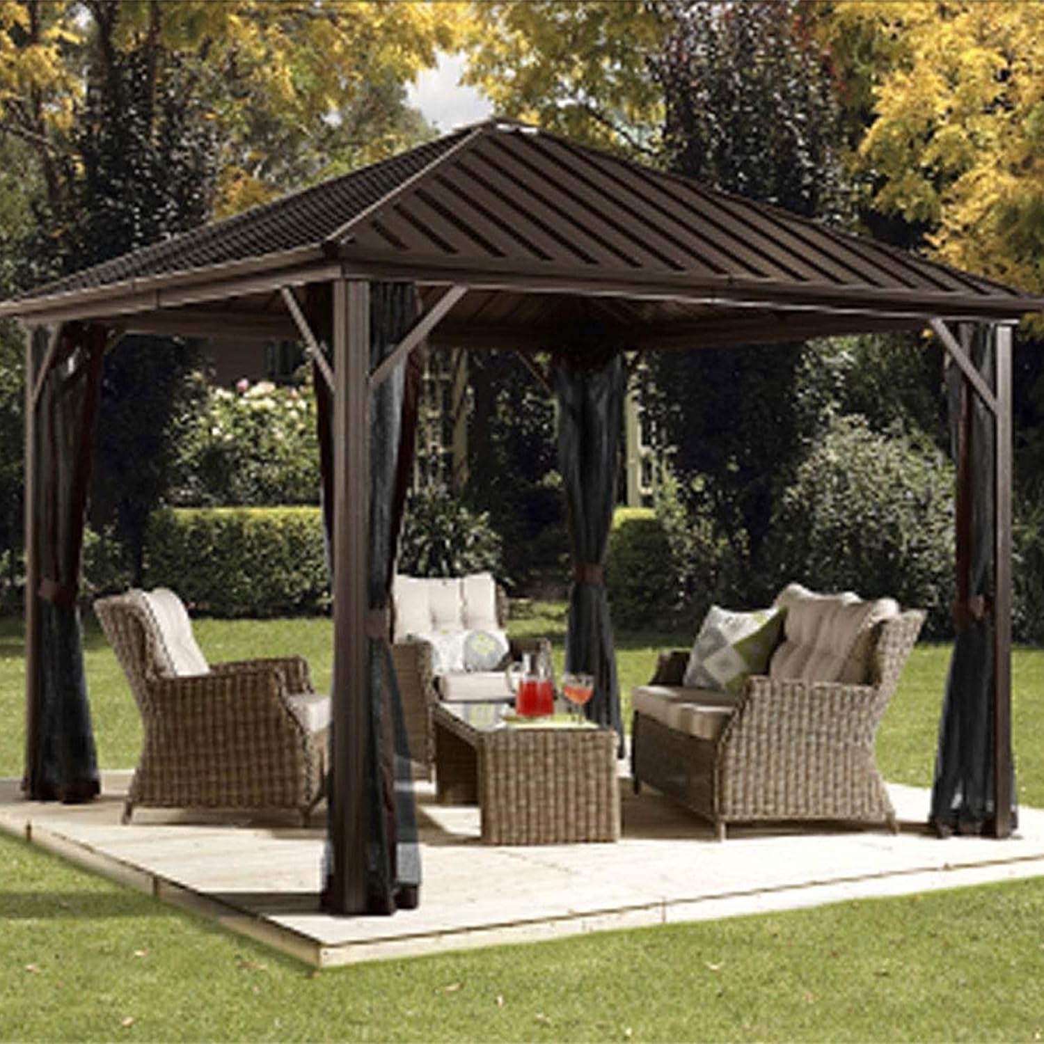 Sojag Outdoor 10' x 10' Dakota Hardtop Gazebo Outdoor Sun Shelter