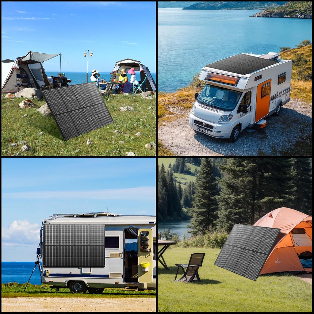 100W Portable Solar Panel, Foldable Monocrystalline Solar Charger with 18V DC & USB Outputs, IP65 Waterproof Folding Solar Panels for Portable Power Station, Camping, RV, Off-Grid, Hiking