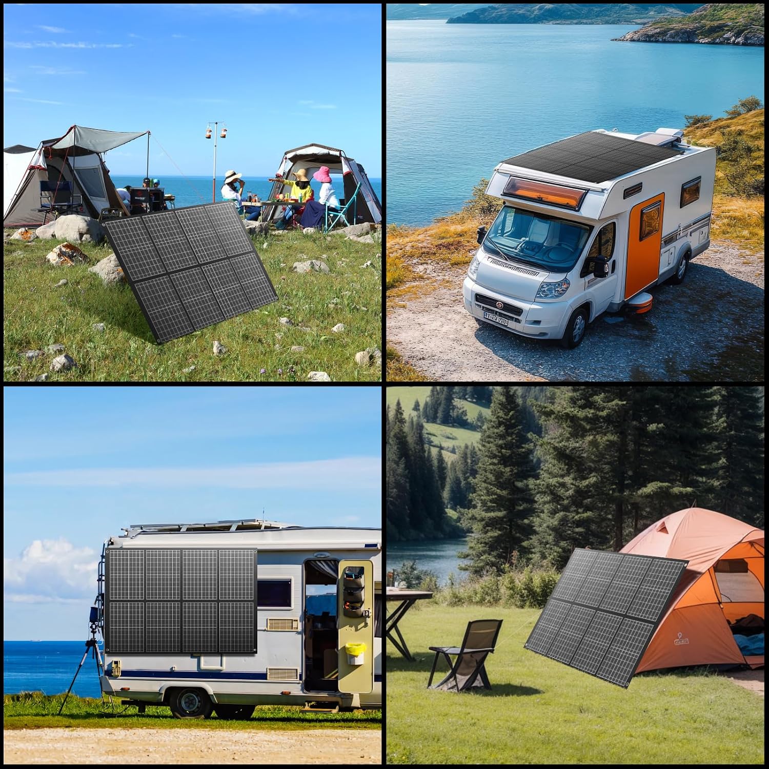 100W Portable Solar Panel, Foldable Monocrystalline Solar Charger with 18V DC & USB Outputs, IP65 Waterproof Folding Solar Panels for Portable Power Station, Camping, RV, Off-Grid, Hiking