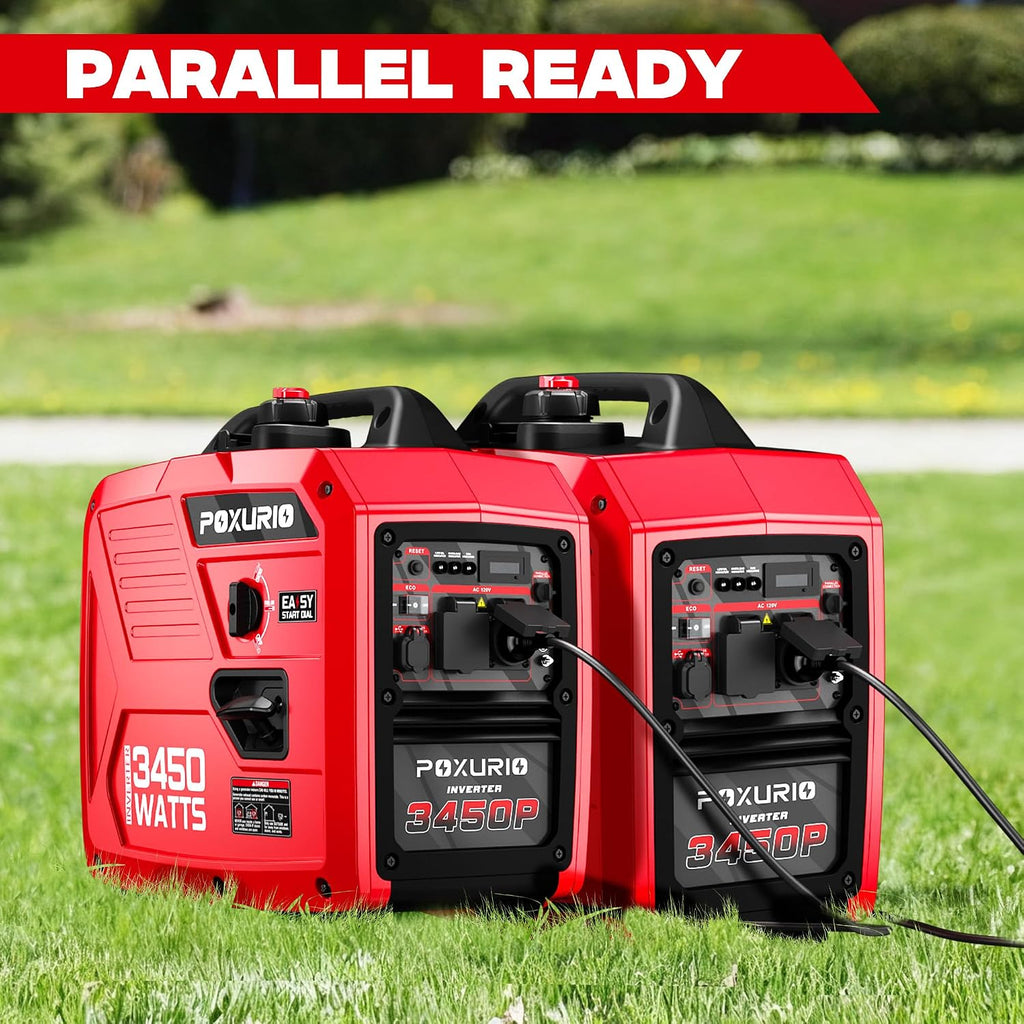 3450-Watt Portable Inverter Generator for Camping & RV, 1.6 Gallon Gas Tank for 8.3 Hours Use, 120V Gas Powered Generator Ultra-Quiet Operation, EPA Compliant