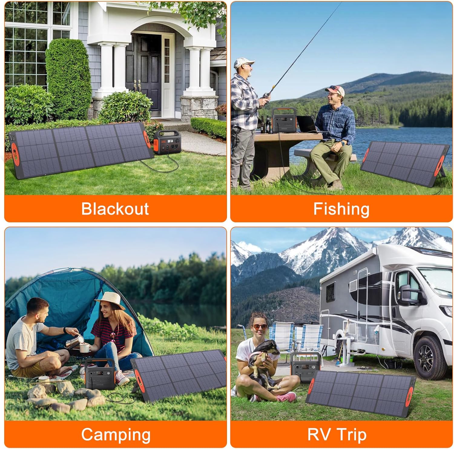 SOKIOVOLA N-Type 16BB 200W Portable Solar Panel for EF/Jackery/Bluetti/Anker Power Station Foldable Solar Panel 25% High Efficiency IP68 Waterproof for Outdoor Trip RV Camping Blackout Off Grid