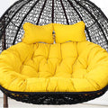 Basket Swing Egg Chair Cushion, 2-Seater Waterproof Removable Thickened Hanging Mattress Replacement with Pillow Thickened Round Hammock Chair Cushion Courtyard Hanging Egg Chair Cushion (yellow)