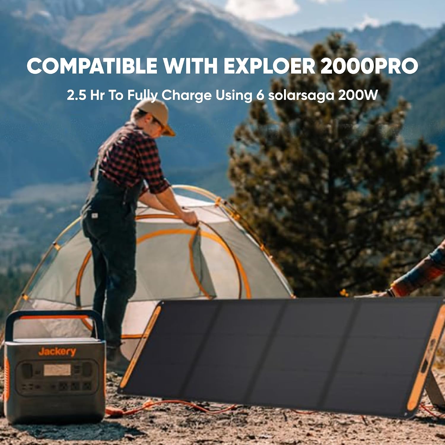 Jackery SolarSaga 200W Portable Solar Panel,IP68 Foldable Bifacial Solar Panels,Compatible with Jackery Explorer Power Station and Solar Generator,for Rooftops Outdoor Camping Off-Grid (Renewed)