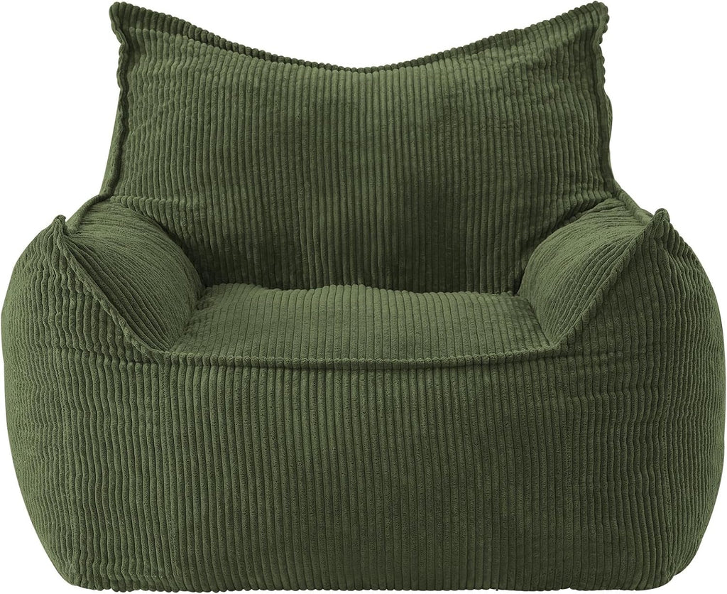 EBENCHICO Giant Bean Bag Chair Sofa for Adults Teens, Comfy Corduroy Large Bean Bag Chairs with Armrests for Bedroom Living Room, Adult BeanBag Lazy Sofa Couch Chairs with Filler Included