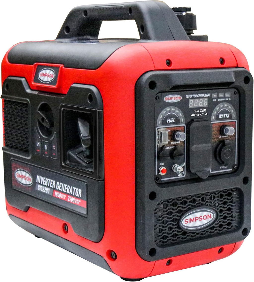 SIMPSON Cleaning SIG2218 Portable Gas Inverter Generator Power Station for Camping, RV, Home Use, Construction, and More, 2200 Starting Watts 1800 Running Watts