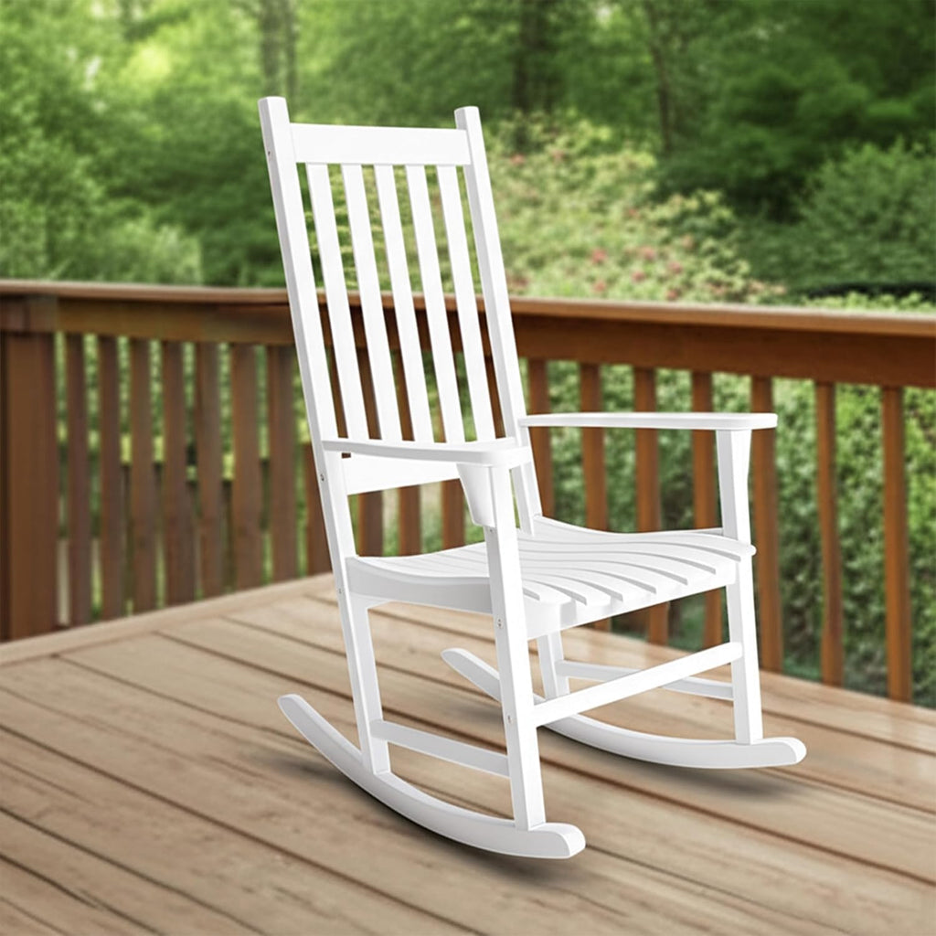 White Porch Rocker/Rocking Chair Acacia Wood