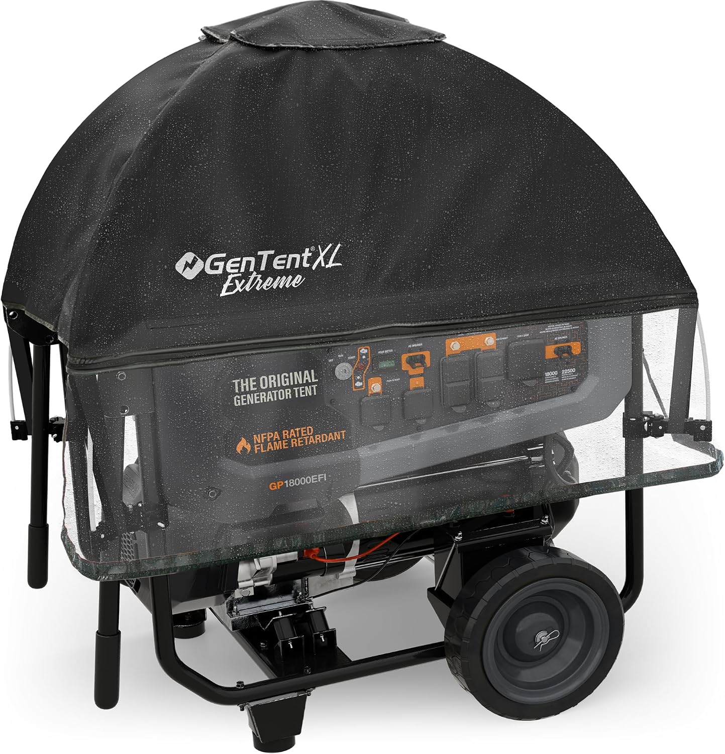 GenTent XL Open Frame Running Cover – Universal Kit Generator Tent for Larger Generators (Black, XL - Extreme)