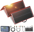 DOKIO 300W Portable Foldable Solar Panel Kit, Compact 19.3x37.4in Design 15.2lb with Standalone Controller and USB, Monocrystalline Charger for 12V Batteries, Power Stations, RV Camping Emergency Use