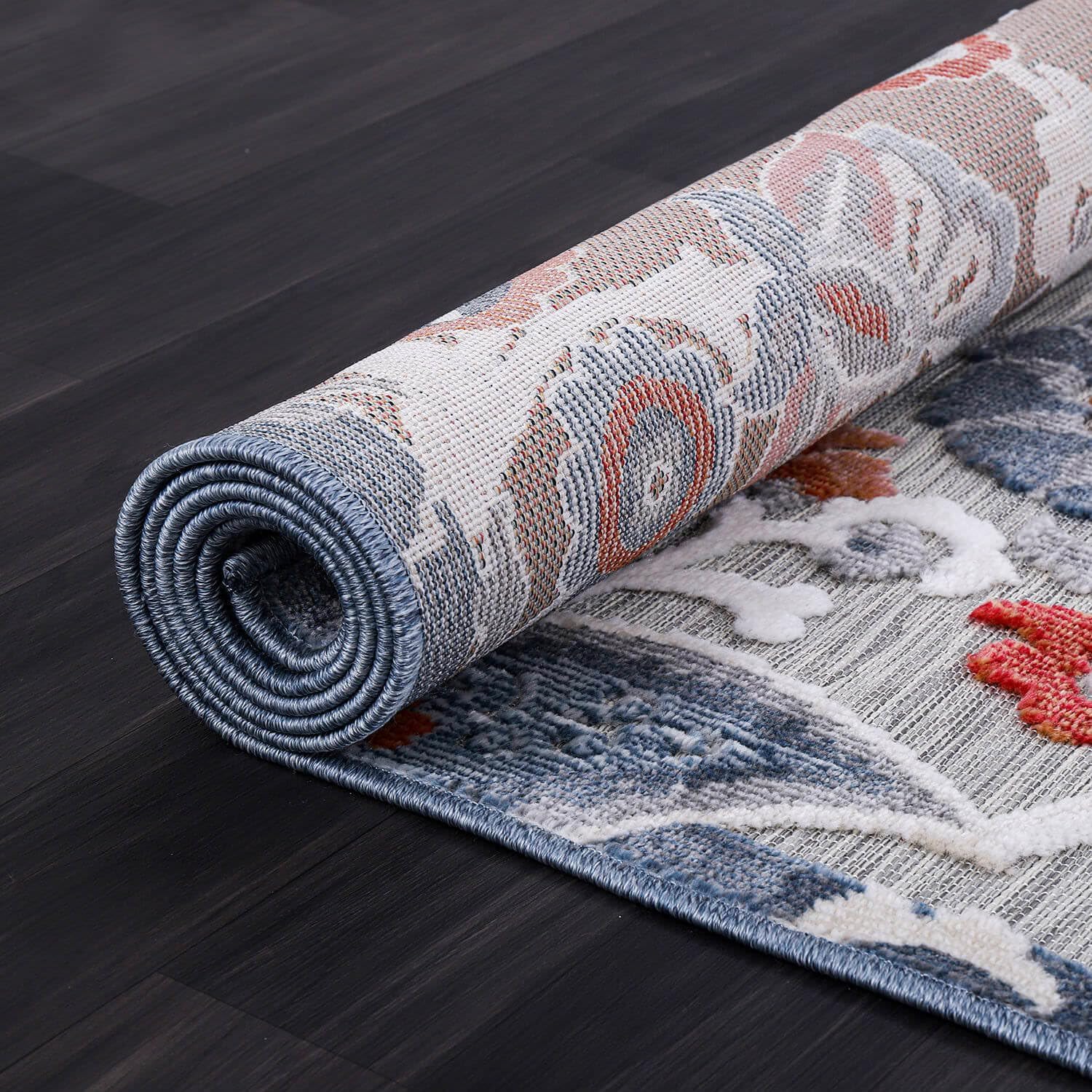 Luul Home Floral Indoor Outdoor Rugs 9x12 Large Area Rug for Living Room, Patio Decor, Kitchen, and Entryway Rug, Washable Stain Resistant Outside Carpet Multi 9 x 12