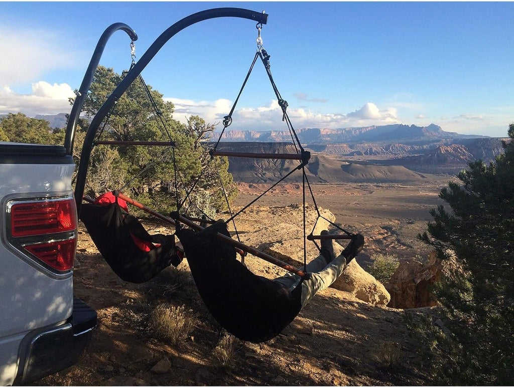 HomeStock Old World Opulence Hitch Stand 48' H x 36' W x 36' D Durable Steel Structure for Secure Hanging Chair Use Ideal for Patios Gardens or RV Campsites