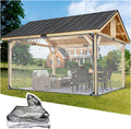 Clear Tarps with Grommets, PVC Plastic Tarpaulin Sheet Cover Panel, Transparent Tarp Curtains Vinyl Enclosure Panels for Patio, Porch, Pavilion, Henhouse Rainproof Covering(9x10ft/2.8x3m)