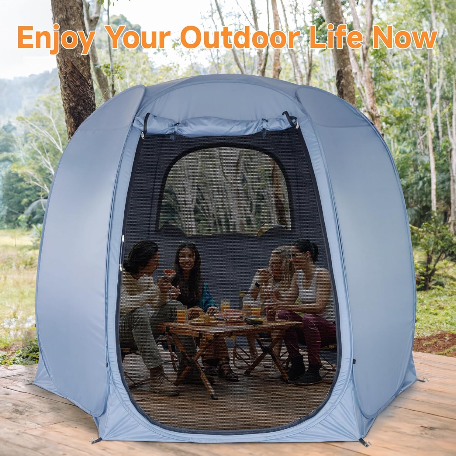 Alvantor® Pop Up Screen Tent House Room Instant Outdoor Camping Canopy Sun Shelter Gazebo for Patio, Backyard & Deck, Privacy Tent(2-10 People, 8'x8' 10'x10' 12'x12')