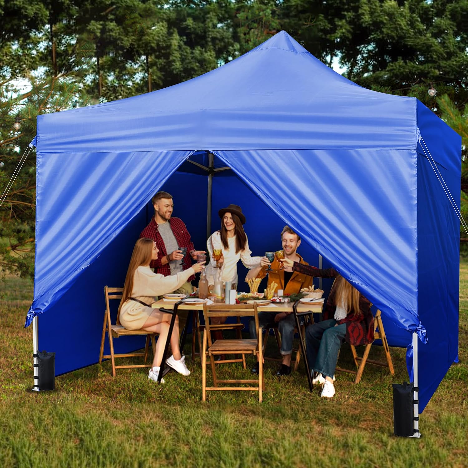 Pop Up Canopy Tent Instant Shelter, Portable Outdoor Sun Shade (Light Blue, 10x10 with Sidewalls)