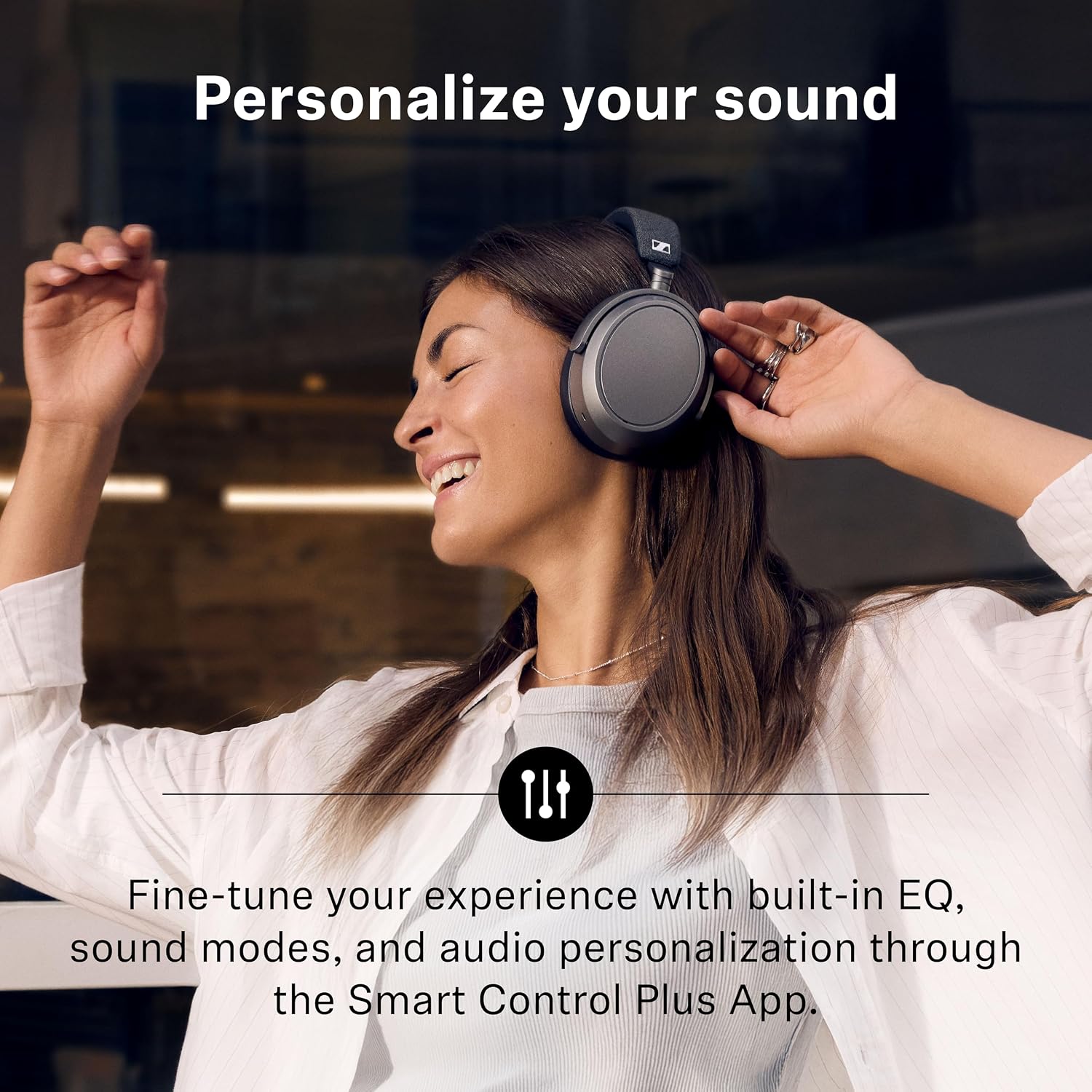 Sennheiser Momentum 4 Wireless Over-Ear Headphones - Bluetooth Headset for Clear Calls with Adaptive Noise Cancellation, Up to 60HR Playtime, Folding Design, Brown