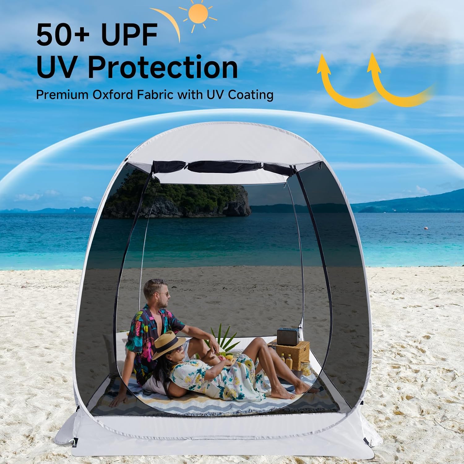 LEEDOR Pop Up Screen House, 6-10-15 Person Outdoor Screen Tent，Camping Screen Room with Carry Bag, Screened Gazebo with Mosquito Netting, Instant UV Resistant Sun Shelter for Garden, Patio, Backyard