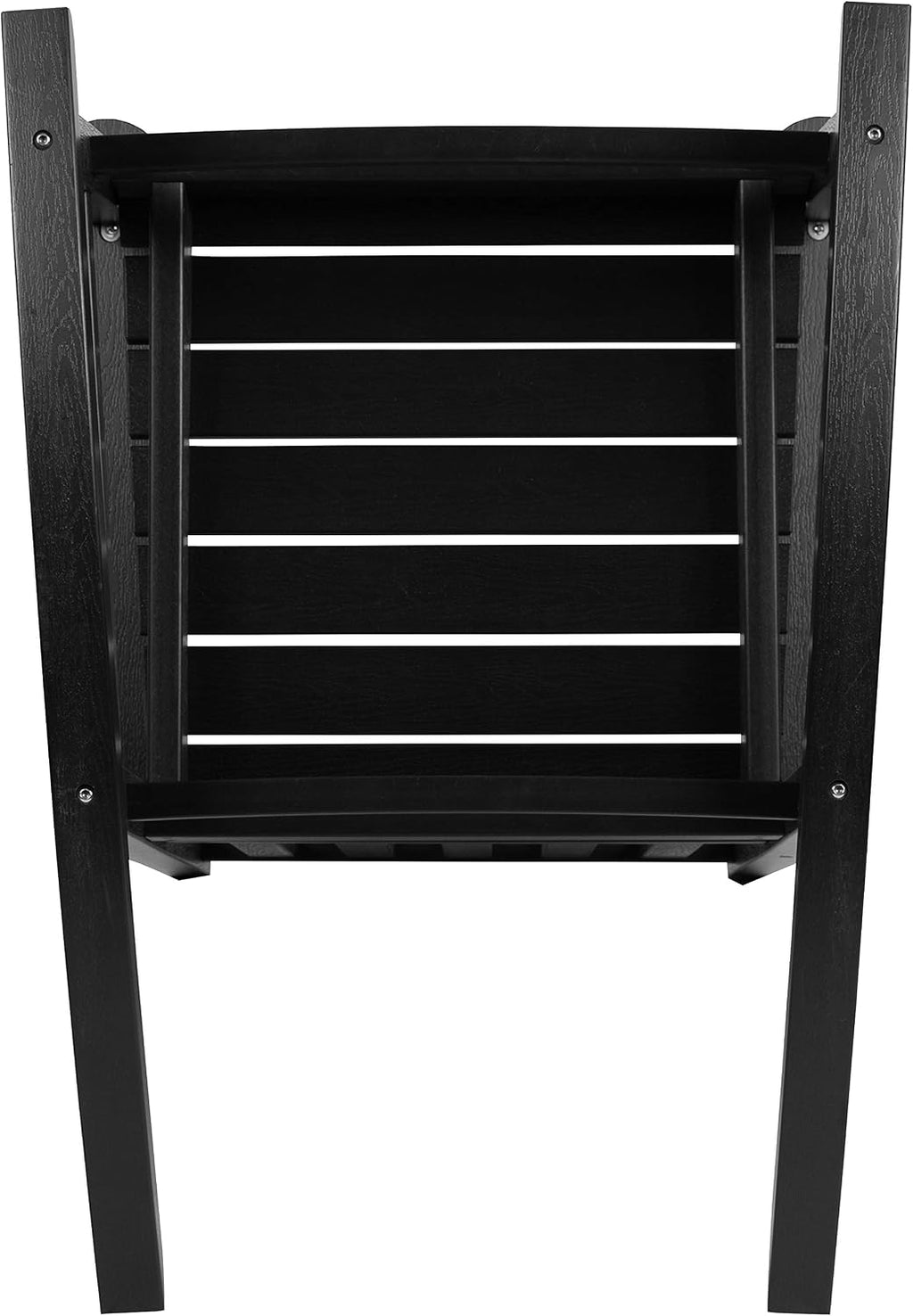 Flash Furniture Set of 2 Winston All-Weather Rocking Chair in Black Faux Wood