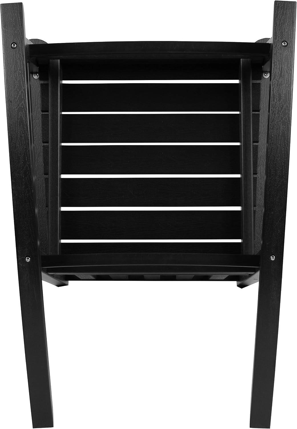 Flash Furniture Set of 2 Winston All-Weather Rocking Chair in Black Faux Wood