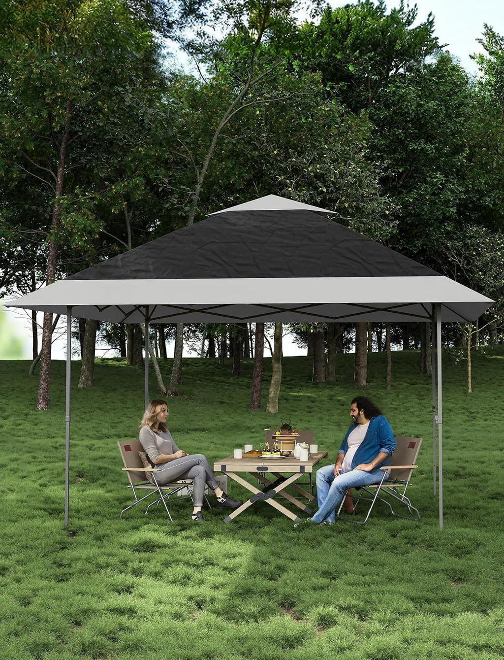 Hipicute 13 X 13FT Pop Up Gazebo,Outdoor Patio Gazebo,Outdoor Canopy Tent,Backyard Tent for Party, Wedding, Outdoor Dining, Patio, Backyard(Grey)