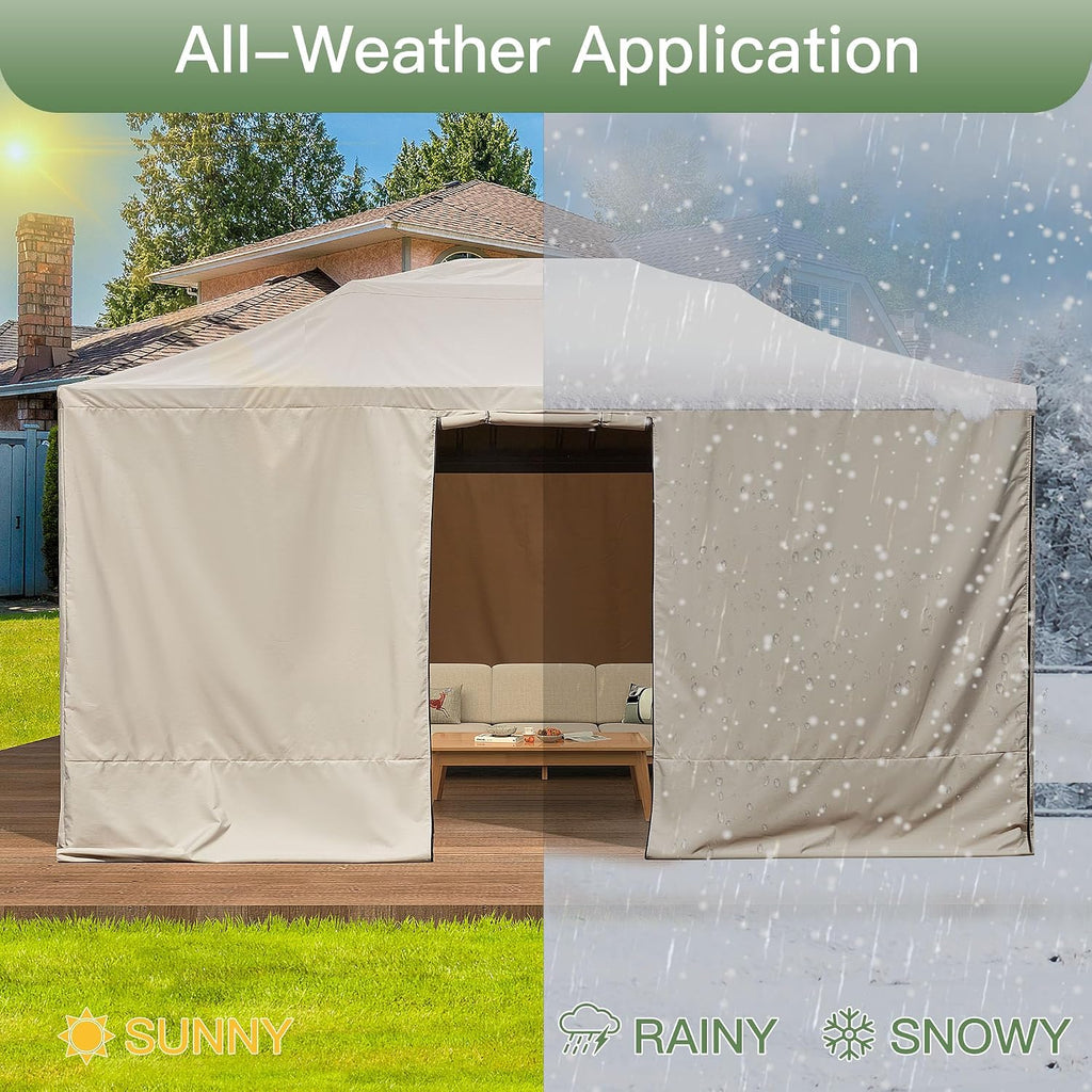 YOLENY Winter Cover for 12×14 Hardtop Gazebo, All-Season Gazebo Accessory, Transform for Winter with Mesh Screens and Doors