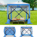 COBIZI 6x6 Pop up Gazebo Tent, Ez up Waterproof Screen Tent Screen House, Portable Outdoor Canopy Sun Shelter with Carry Bag & Ground Stakes for Camping, Garden and Picnics, Blue(Upgraded 2.0)