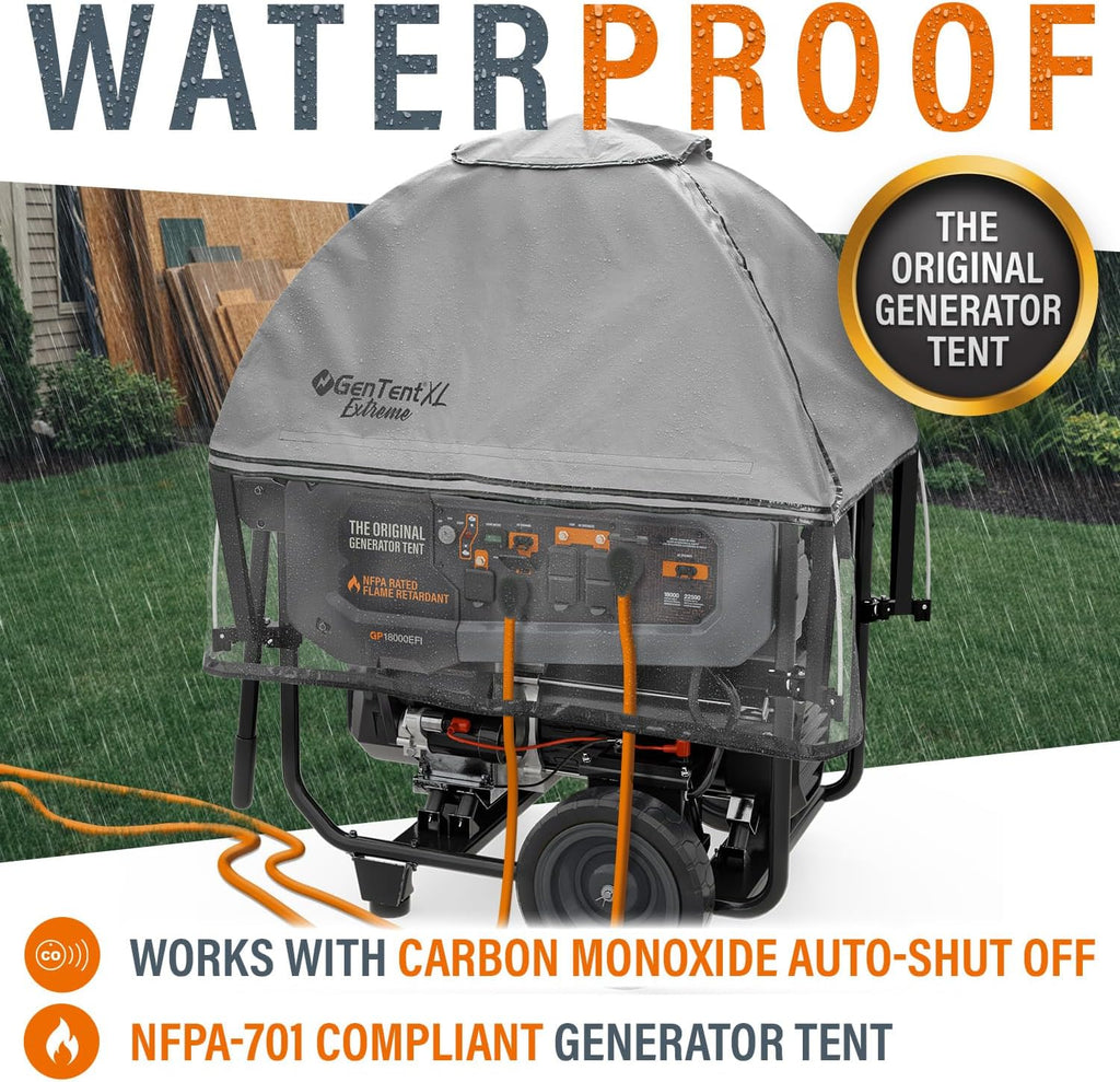 GenTent XL Open Frame Running Cover – Universal Kit Generator Tent for Larger Generators (Gray, XL - Extreme)