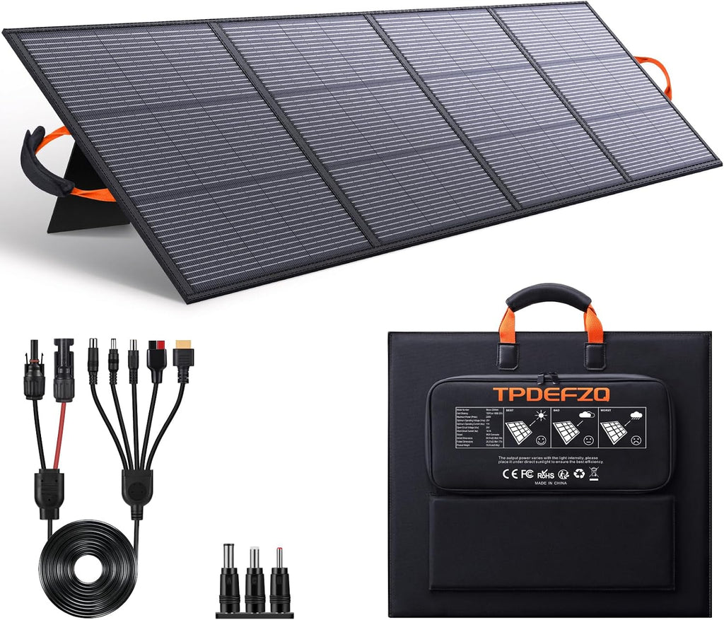 220W Portable Solar Panel 20V 25% High Efficiency N-Type Solar Cell, with 4 Adjustable Kickstand, IP68 Waterproof,Foldable Solar Panel for Camping RV Off Grid Backup