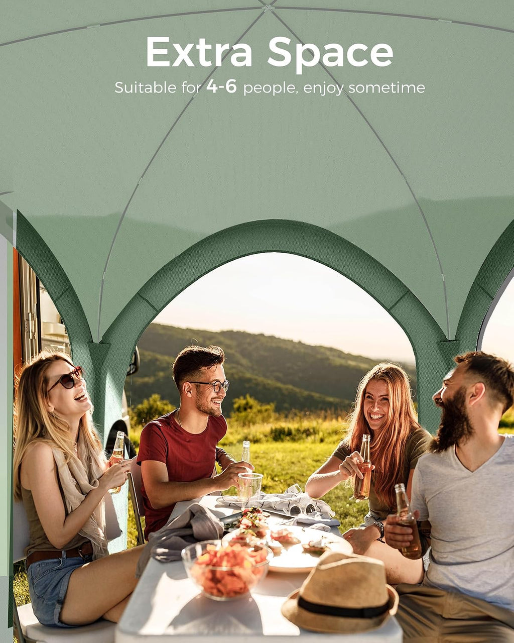 Pop-Up Screen Tent 10x10 FT, Outdoor Screen House with Mesh Walls – Instant Tent Shelter for Camping, Patio, Beach, Sports – Rainproof, Windproof, Sunshade - Green