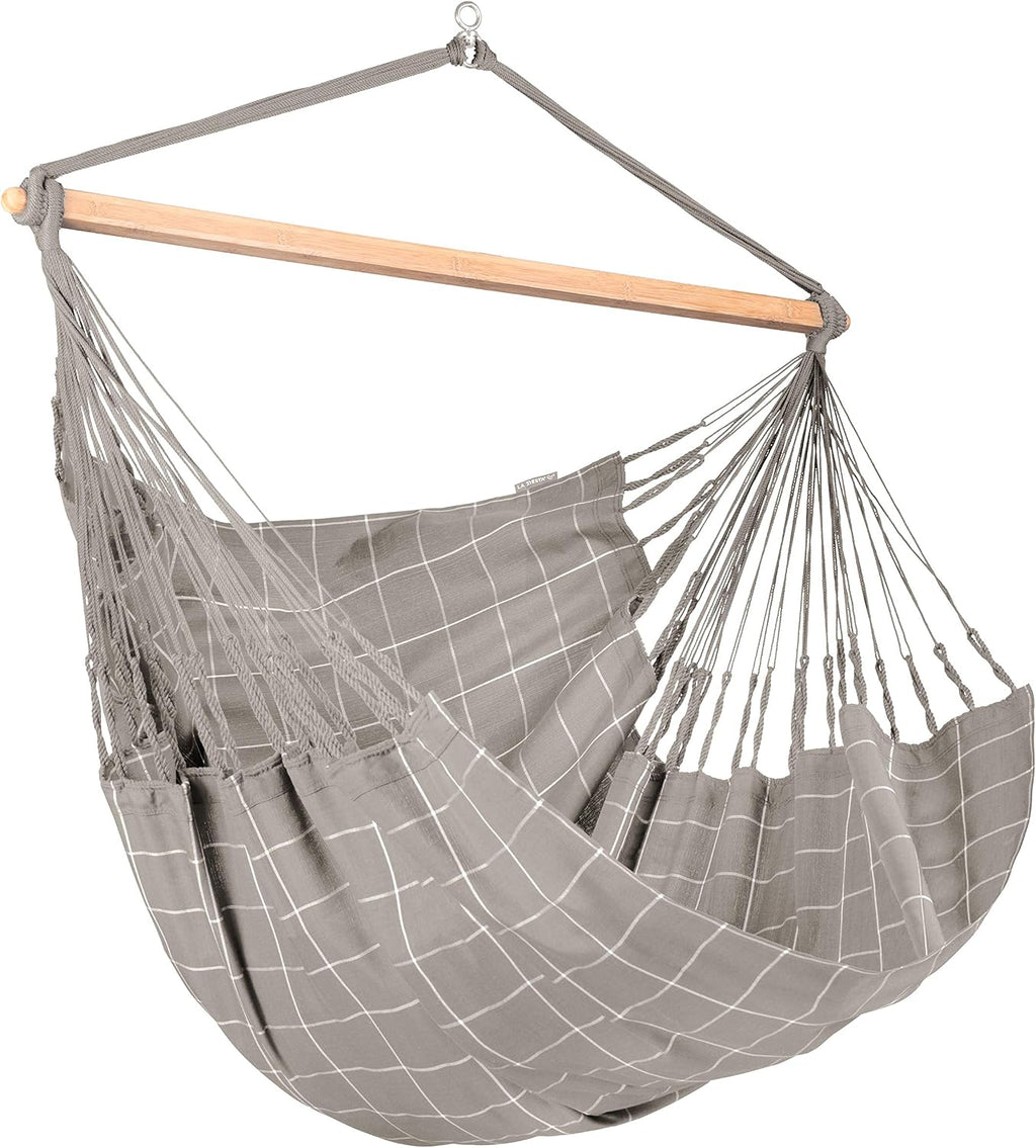 LA SIESTA® - XL King Domingo Hammock Swing Chair & TreeMount - Weather & Tear Resistant Hanging Chair for Bedroom Patio - Outdoor Indoor Hammock Chair w/Suspension Kit for Trees Beams & Posts -Almond