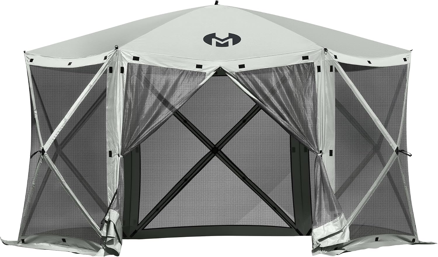 Exacme Portable Gazebo Pop up Tent for Camping, Outdoor Four Sides Pop-up Clam Screen Tent with Canopy Shelter, 1024 (6PC, Silver Grey)