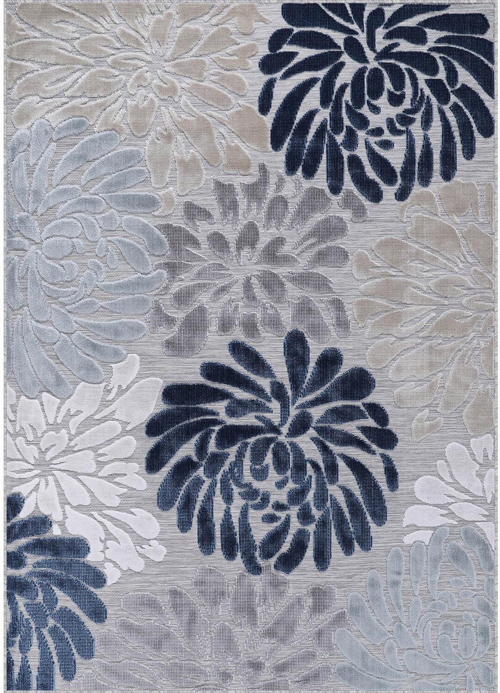 Luul Home Floral Indoor Outdoor Rugs 9x12 Large Area Rug for Living Room, Patio Decor, Kitchen, and Entryway Rug, Washable Stain Resistant Outside Carpet Blue 9 x 12