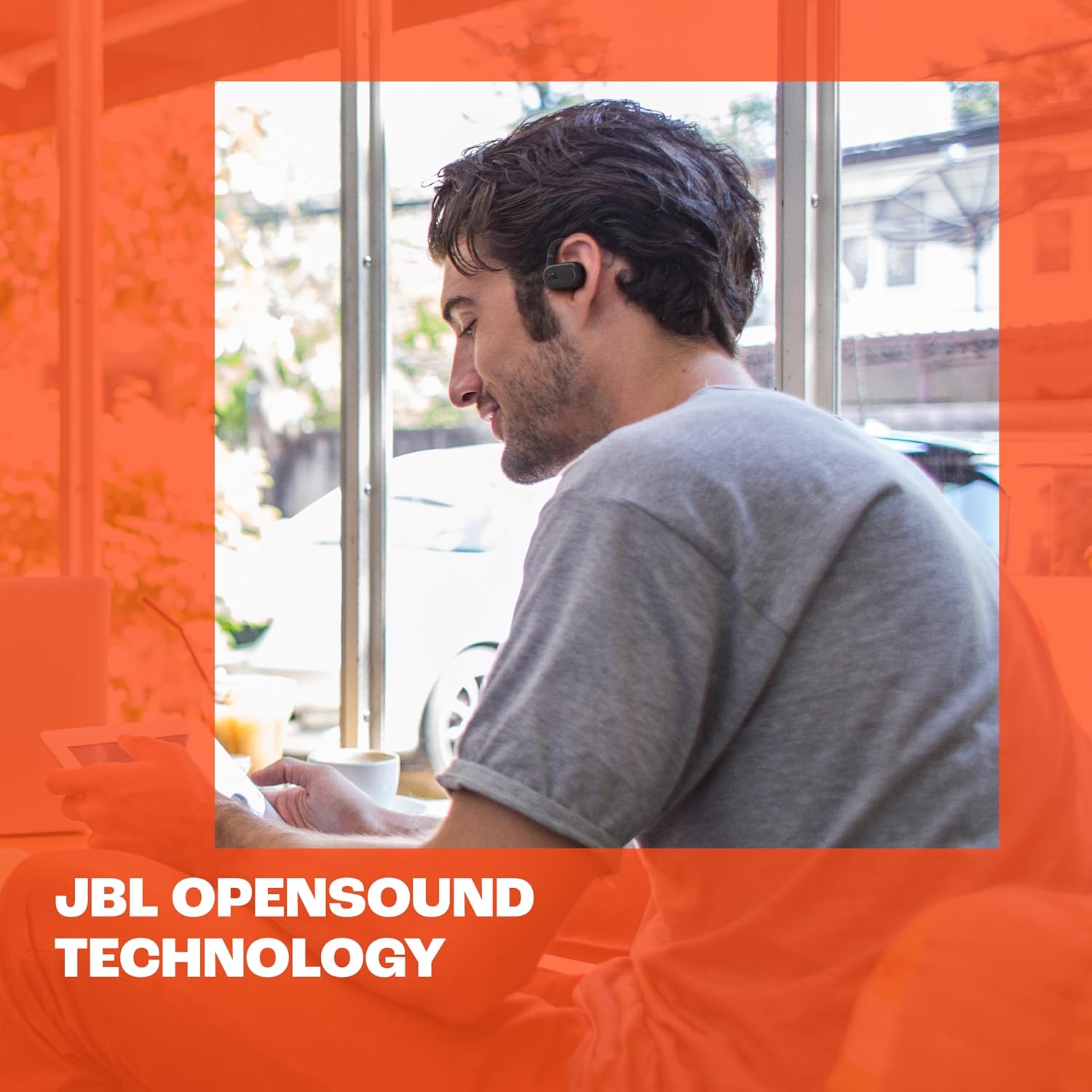 JBL SoundGear Sense - True Wireless Open-Ear Headphones, JBL OpenSound Technology, Splash and dust Resistant, 4 mics for Crisp, Clear Calls, Up to 24 Hours of Battery Life, Plus Speed Charge (White)