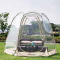Alvantor® Pop Up Bubble Tent® - 10' x 10' Instant Igloo Tent® - 4-6 Person Screen House for Patios - Large Oversize Weather Proof Pod - Cold Protection Camping - Beige