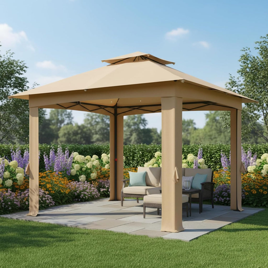 Garden Winds Reinforced RipLock 350 Replacement Canopy Top Cover Compatible with ABCCANOPY, MasterCanopy, and Cooshade 13' x 13' Portable Canopy - Beige