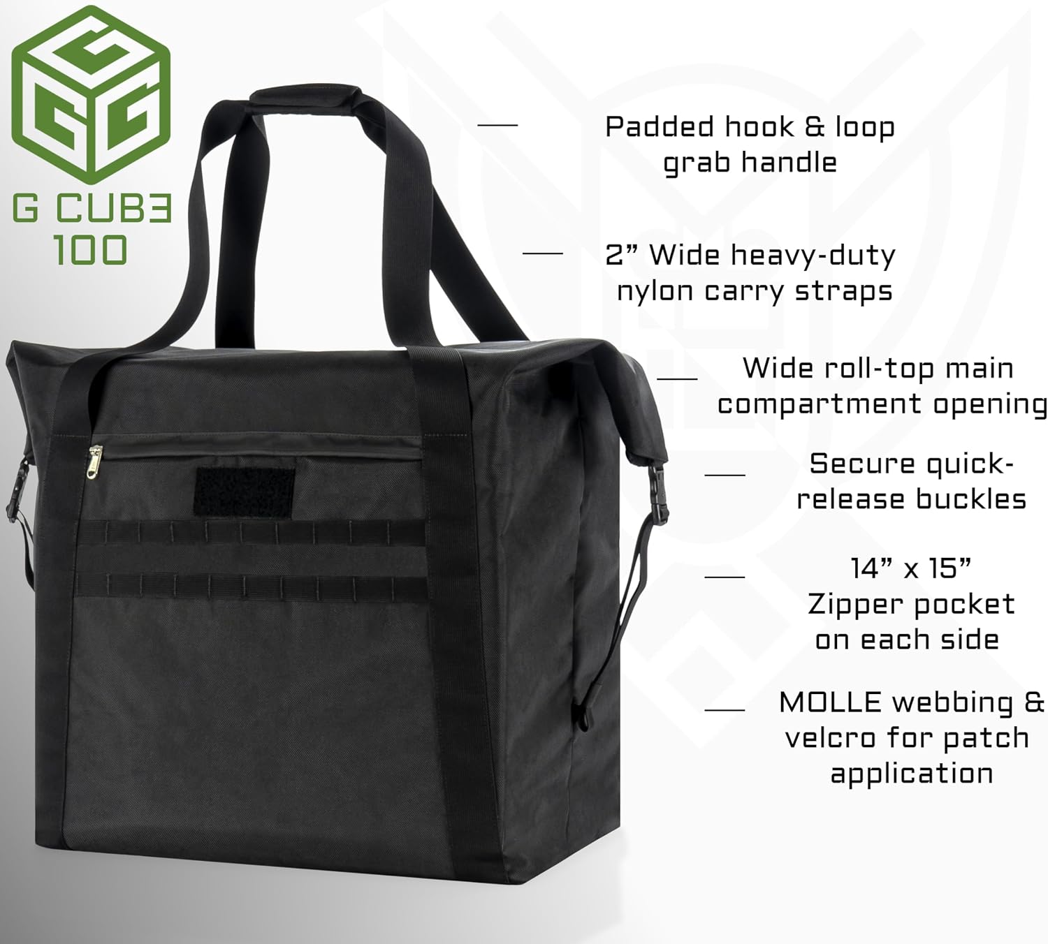 Xtreme Sight Line ~ G CUBƎ 100 Faraday Bag for Medium to Large Generators and Electronics ~ Protects Against EMP/CME/EMF/RF ~ Diamond Form Faraday Interior ~ 1680D Ballistic Nylon Exterior ~ Black