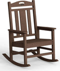 Ciokea Oversized Outdoor Rocking Chair, 380lbs Heavy-Duty Large Patio Rocker, Weather Resistant & Anti-Fade Porch Chair, High Back Cozy Rocking Chair for Outside, Fire Pit, Deck, Garden, Brown