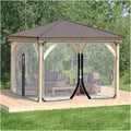 Waterproof Side Panels Clear Tarp Panel with Zipped Door, Weather Resistant Pergola Side Curtains, for Gazebo, Porch, Customizable (Size : 15x8ft/4.5x2.5m)