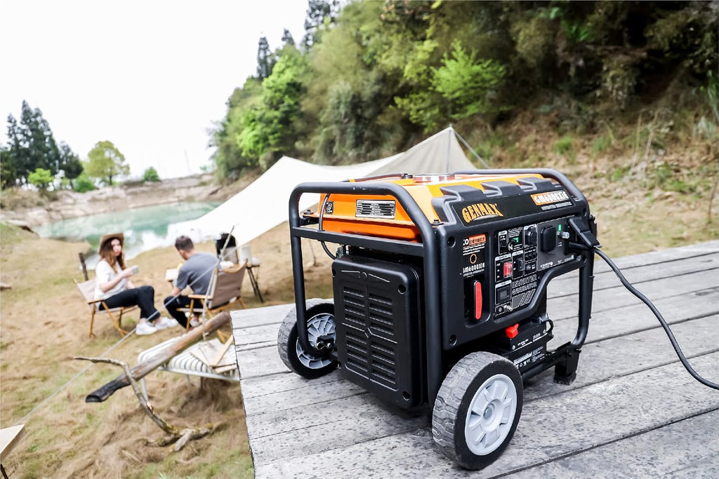 GENMAX Portable Inverter Generator, 6000W open frame Gas Powered High Speed Engine with Electric Start, Ultra Lightweight for Backup Home Use & Job Site，EPA Compliant (GM6000XiE)