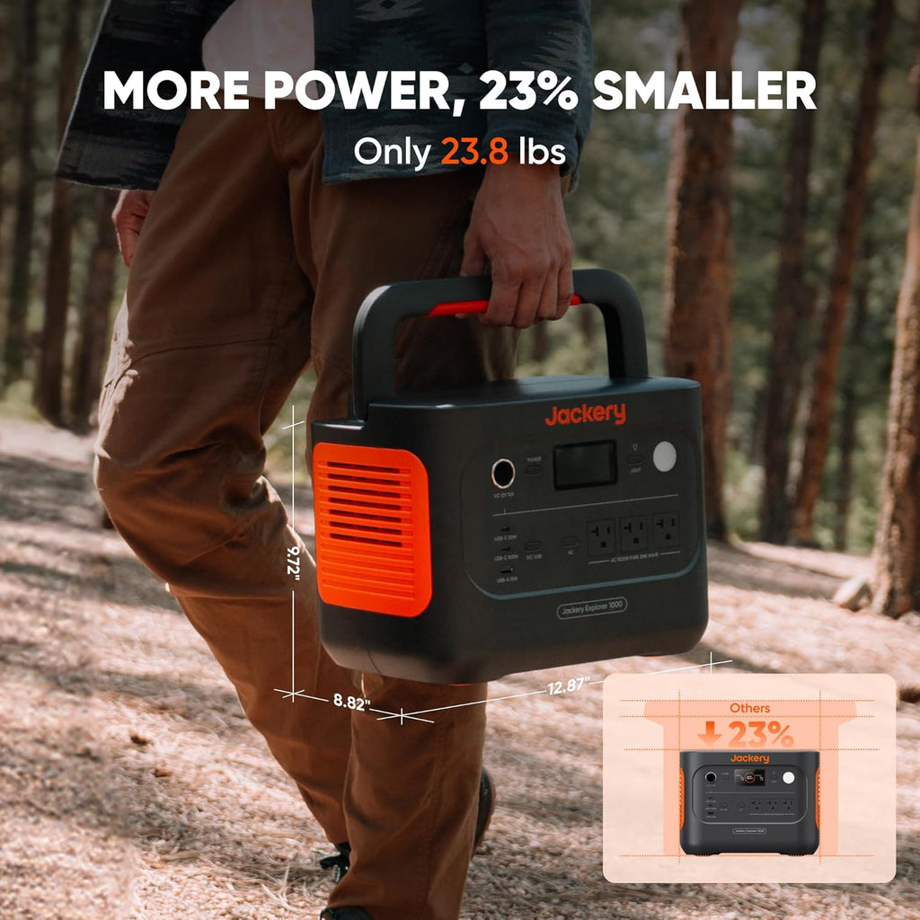 Jackery Explorer 1000 v2 Portable Power Station*2,1070Wh LiFePO4 Battery,1500W AC/100W USB-C Output, 1 Hr Fast Charge, Solar Generator for Camping,Emergency, RV, Off-Grid Living(Solar Panel Optional)