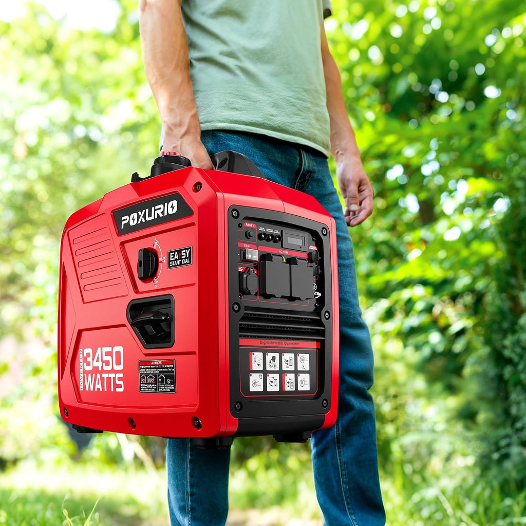 3450-Watt Portable Inverter Generator for Camping & RV, 1.6 Gallon Gas Tank for 8.3 Hours Use, 120V Gas Powered Generator Ultra-Quiet Operation, EPA Compliant