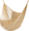 Handwoven Hanging Chair by Yellow Leaf Hammocks - Fits 1 Person, 330lb Max - Kick Back for Full-Body Recline - Weathersafe, Ultra Soft, Hang Anywhere - Color: Natural Khaki