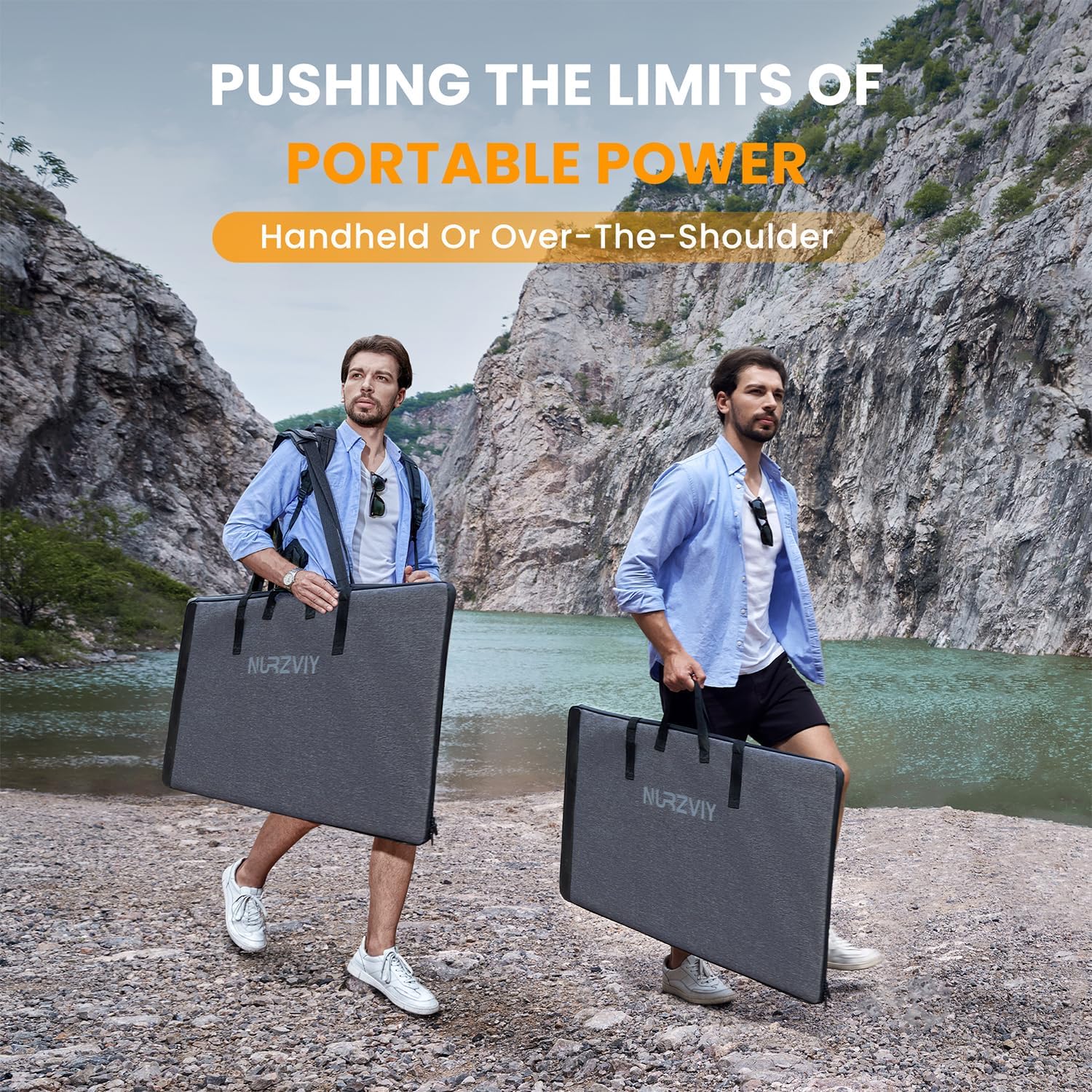 400 Watts Foldable Solar Panel, Luggable & Durable, Portable 400W Solar Charger Complete with Adjustable Stand Case, 40V Waterproof for Off-Grid Camping RV/Campervan Solar Generator