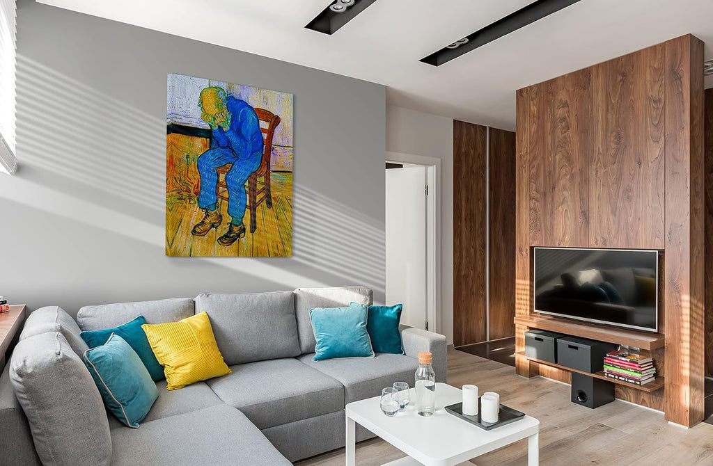 SpiritualHands Wheat Field with Cypresses Vincent Van Gogh Canvas Wall Art, The Starry Night Van Gogh Posters Self Portrait, Large Framed Wall Art Paintings for Wall Decorations for Bedroom (Vincent van Gogh At Eternity's Gate, 24' x 36' - Ready to Hang)