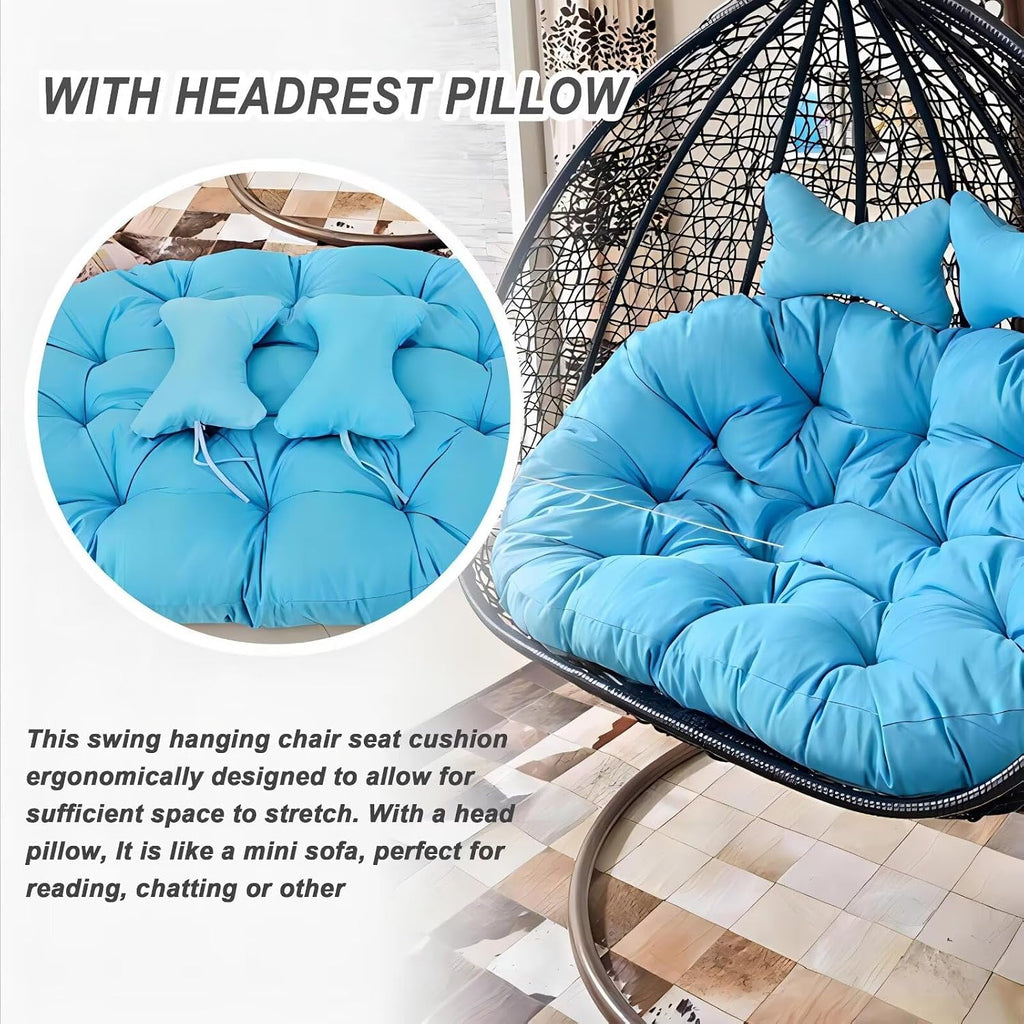 Water Proof Hanging Egg Chair Cushions Replacement, Cushion Only, Double Swing Chair Cushion,Waterproof Thicken Hanging Basket Seat Cushion