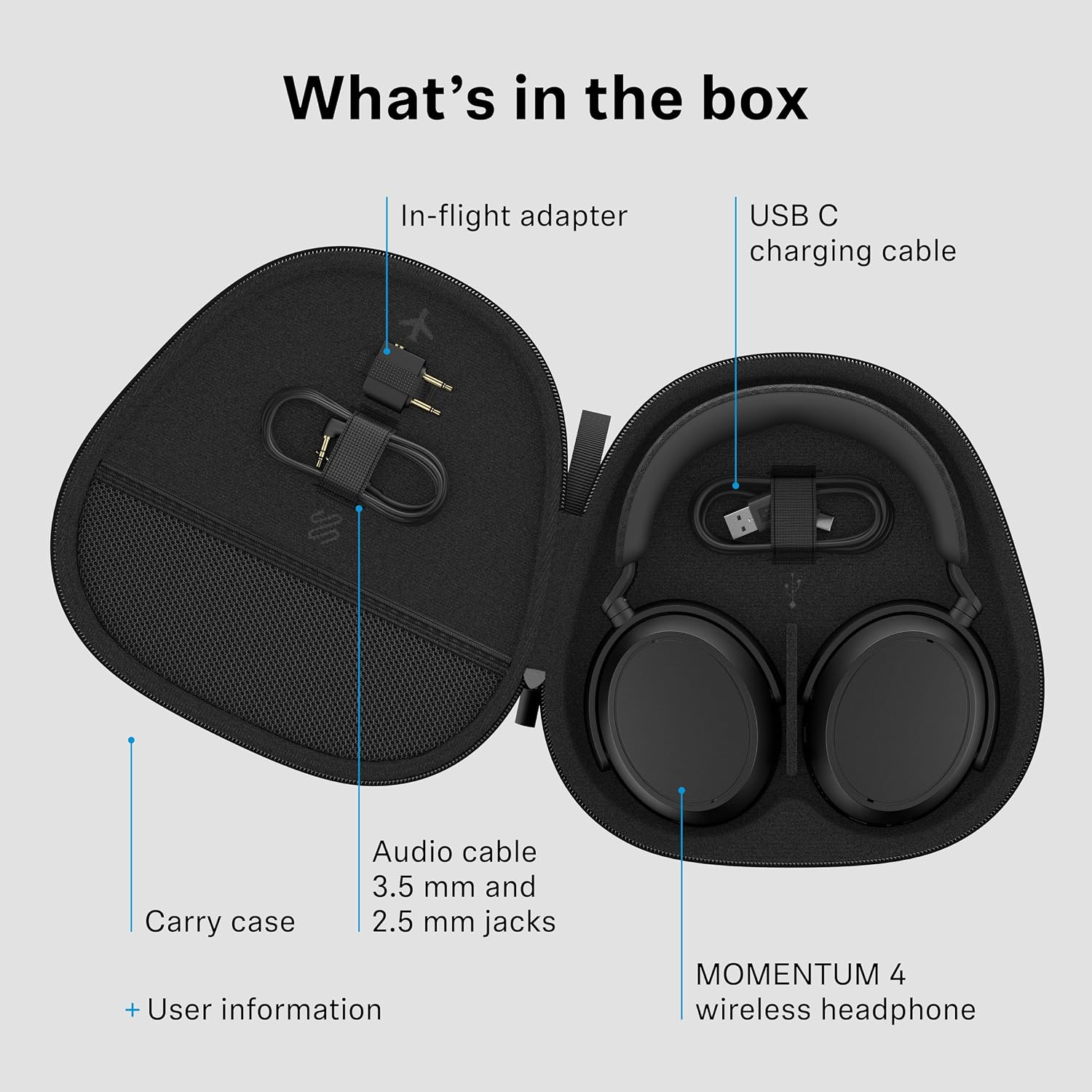 Sennheiser Momentum 4 Wireless Headphones - Bluetooth Headset for Crystal-Clear Calls with Adaptive Noise Cancellation, 60h Battery Life, Lightweight Folding Design, Teal