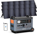 OSCAL PowerMax 6000 Solar Generator with 3x500W Solar Panels, 120/240V Split Phase Voltage 6000W AC Outlets (9000W Peak), 3600Wh Power Station Expandable to 57.6kWh, Emergency for Home